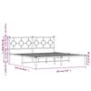VidaXL Cadre de Lit Métal avec Tête de Lit, Lit Double avec Sommier à Lattes, Lit Adulte avec Pied, Meuble de Chambre, 376231