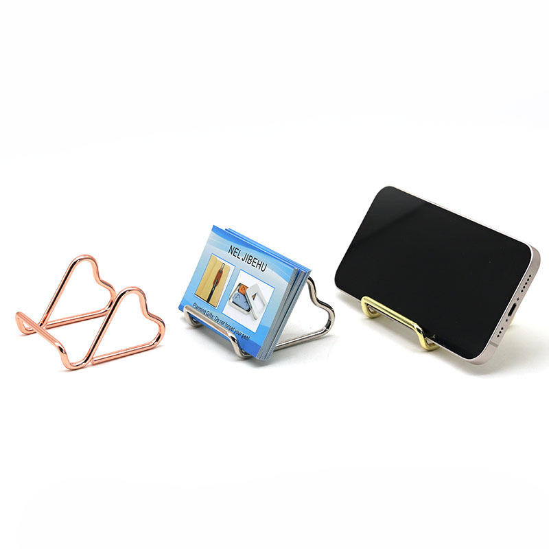 Металлическая подставка для телефона с уникальной формой, держатель для визиток, двойная функция, настольный органайзер, декоративный аксессуар для офисного или домашнего стола