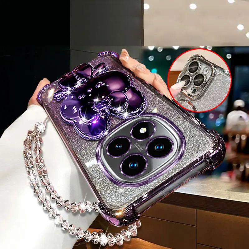 Противоударный чехол-подставка для Redmi Note14 pro 5G для Xiaomi Redmi Note 14 pro Plus 5G 14C 14T Милый браслет Мягкие чехлы Note14pro