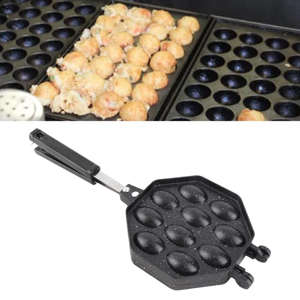 Anti-Scald Handle Egg Waffle Pan Non-Stick Coating Stovetop Waffle Pan Breakfast