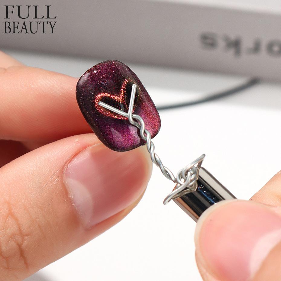 Волшебная магнитная доска в форме сердца с полосками Инструмент для дизайна ногтей УФ-гель-лак для ногтей «кошачий глаз»