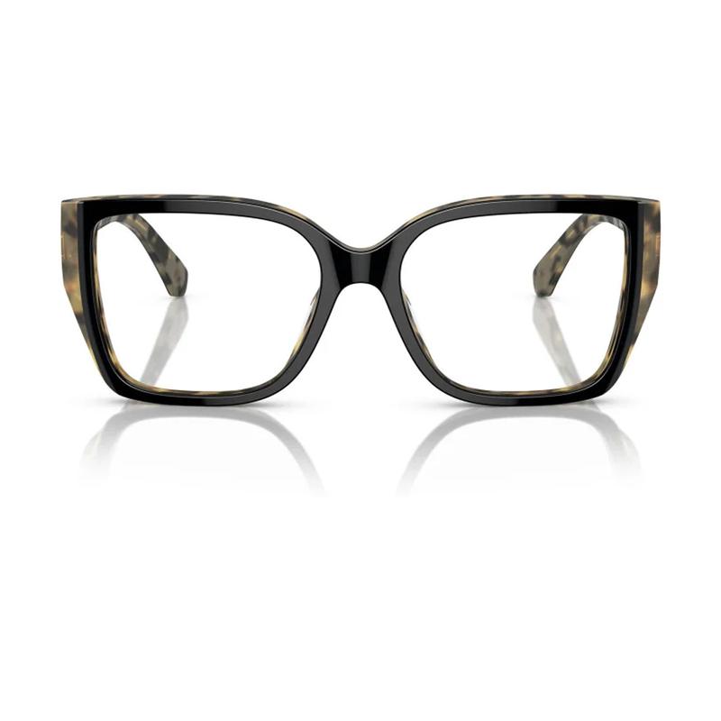 MICHAEL KORS Temple Logo Metal Acetyl Rectangular Optical Frame Men's Black Black 52