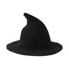 Halloween Witch Hat for Women Felt Wide Brim Foldable Pointed Wizard Hat for Party Masquerade Cosplay Costume Accessory