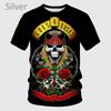Летний топ с круглым вырезом и 3D-принтом группы Guns N' Roses, модная повседневная мужская футболка с коротким рукавом