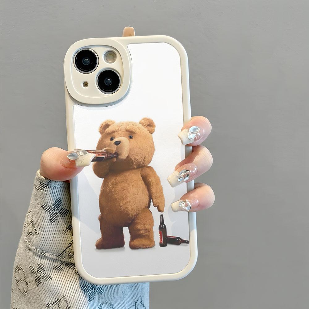 Ted Bear Movie Ted Kiss MY Butt Ass Phone Case New 2025 Lambskin Silicone For IPhone 16 15 14 11 12 13 Pro Max Mini Anti-robbery