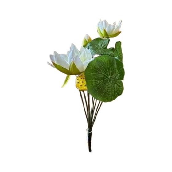 Q-FLA Artificial Flower Water Lily Bush WH White Arrangement Material FJA-20
