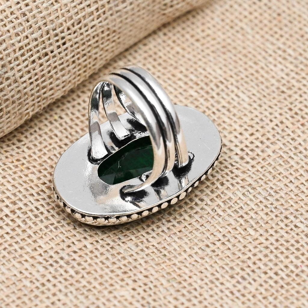 Chrome Diopside Gemstone Handmade 925 Sterling Silver Handmade Jewelry Fancy Ring