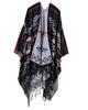 Large Unisex Ortega Solid Ethnic 24 Colors LOPKS. Stole/Poncho, Scarf, Check, Color, Pattern, Wrap, Shawl, (Pend Black/Red) -2