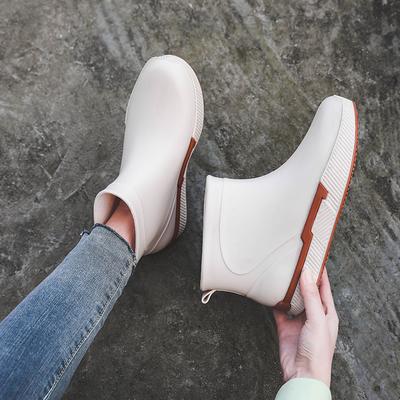 Модные женские зимние сапоги для дождя, зимние теплые женские водонепроницаемые нескользящие резиновые дождевые туфли, женская модная женская дождевая обувь