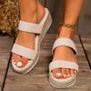 Solid Color Thick Sole Women's Sandals Fashionable and Comfortable Slippers Anti Slip Beach Shoes