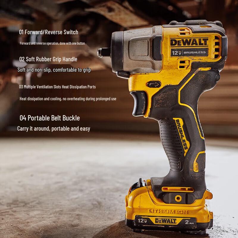 DEWALT 12V Cordless Brushless Impact Wrench CN plug (adapter included)
