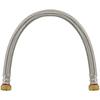 Braided Stainless Steel Water Heater Connector 24in Durable 3/4 FIP Ends with Washers Flexible Hose Home Installation