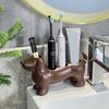 Space Saving Dachshund Toothbrush Holder Ceramic Toothbrush Storage Rack  for Bathroom