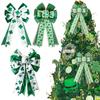St Patricks Day Tree Topper Bows for Wreath Decorations Irish Holiday Crafts Bows for Front Door Indoor Outdoor Use