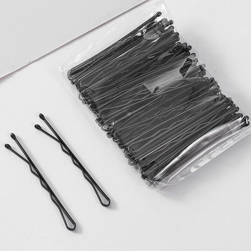 Women Invisible U-Shaped Hairpin Black Barrettes Wavy HairClip Girls Simply Hair Pins Metal Hair Grips Fashion Hair Accessories