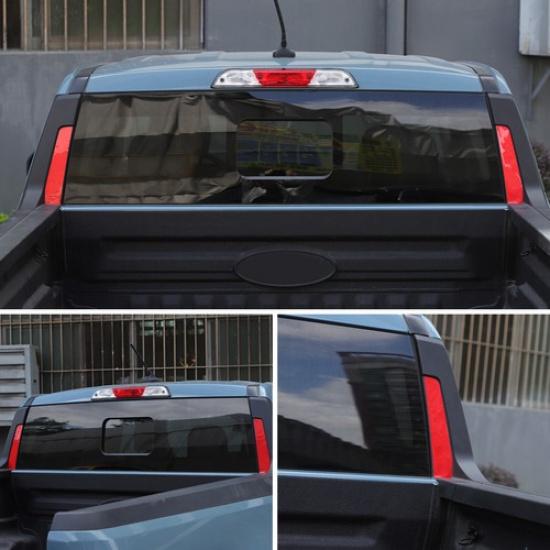 Reflective Red Rear Window Spoiler Pillar Cover Trim For Ford Maverick 22-25