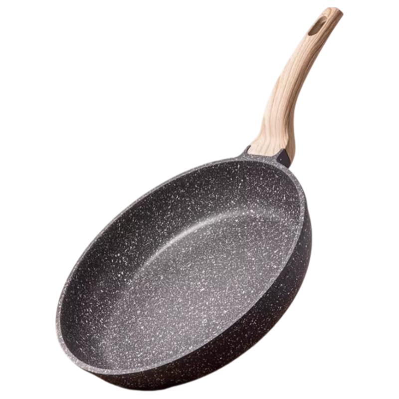 CAROTE Flat-Bottom Pan, Steak Griddle, Non-Stick Pan for Home Use, Titanium Pan, Small Frying Egg Pan for Induction Cooker, 24cm without Lid