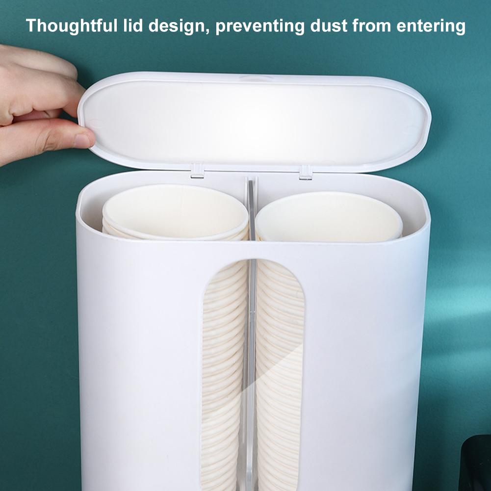 Cup Dispenser Pull Type Cup Dispenser for Water Cooler Wall Mount Cup Holder Beige Single Tube Paper Cup Holder
