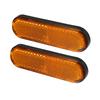 Partuto Set of 2 3.98"x1.18" Universal Reflectors - Oval Orange Plastic Motorcycle Reflectors, Improve Road Visibility and Safety