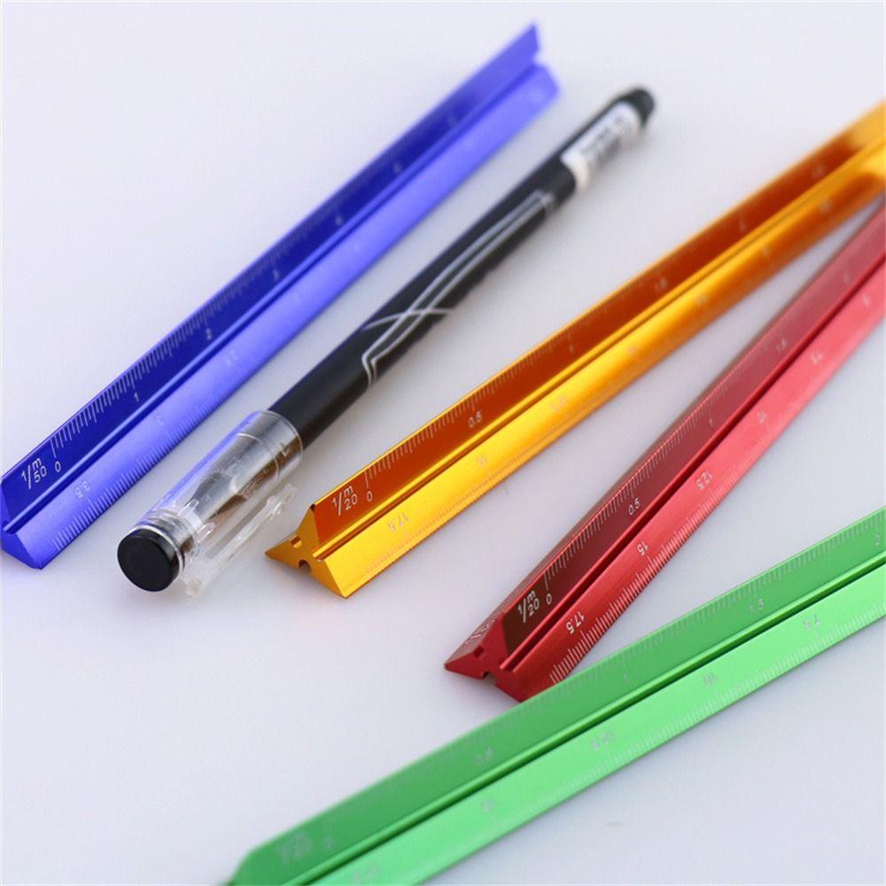 Multi-function Measuring Ruler Aluminum Zinc Zinc Alloy Metal Ruler Triangular Scale Ruler  Stationery