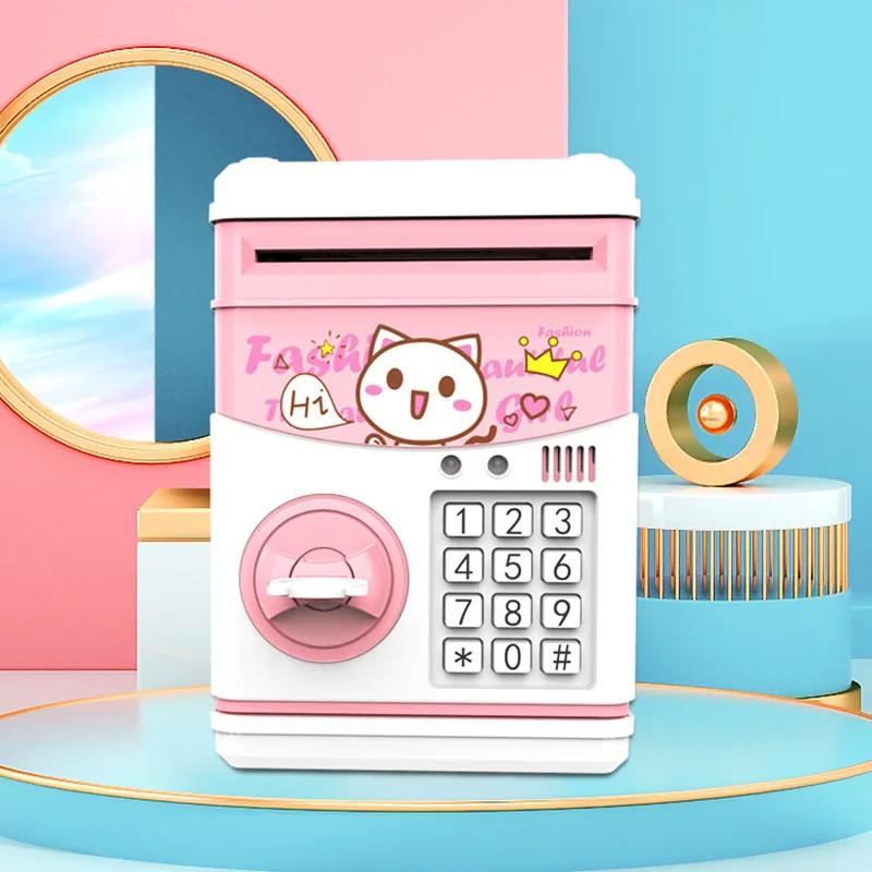Электронная Копилка Безопасная Копилка для Мальчиков и Девочек Детская Цифровая Монета Наличные Сбережения Сейф Банкомат Подарок