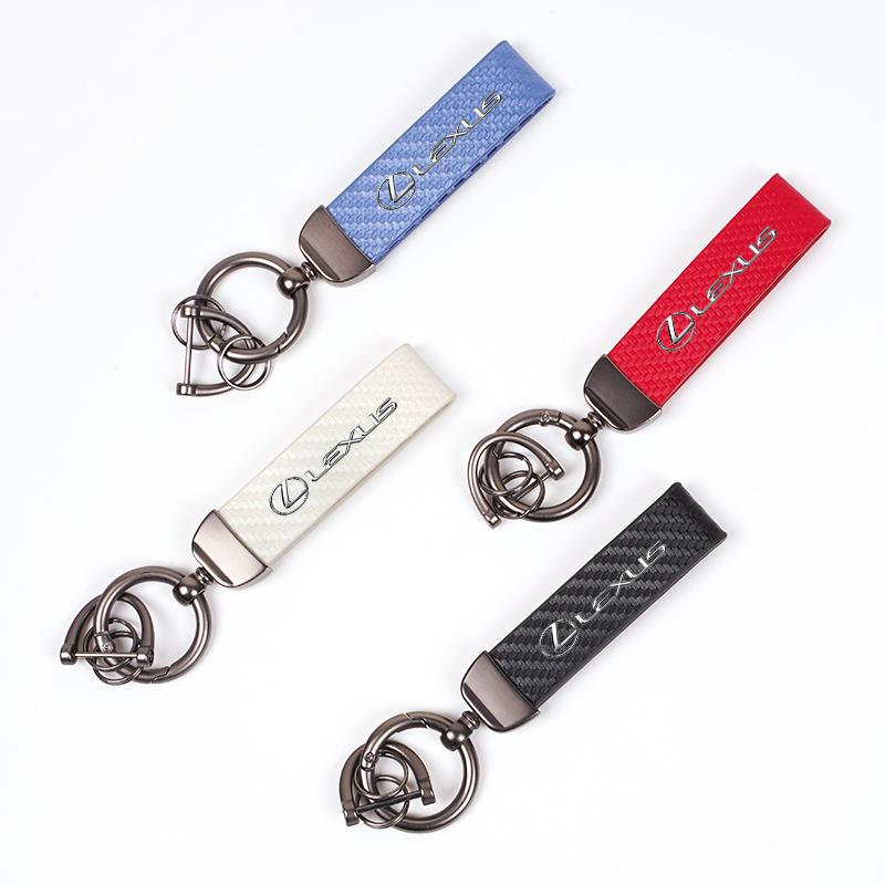 High Quality Carbon Fibre Keychain Car Key Ring Accessories For Lexus F SPORT ES RX NX LS UX LM LX GX LC RZ IS CT GS RC HS SC TX