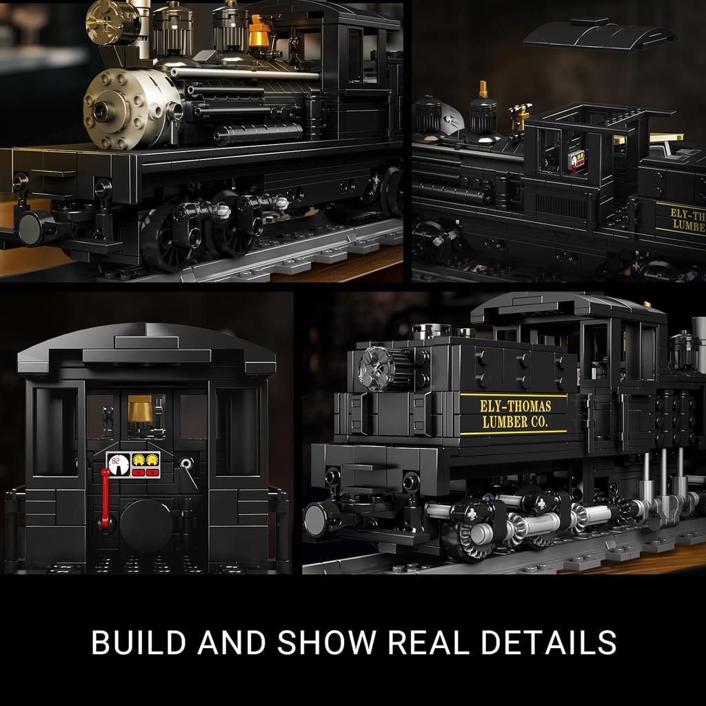 MOULD KING 12032 Technical Car Toys Remote Control Shay-type Steam Locomotive Model Assembly Train Brick Toys Kid Christmas Gift