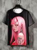 Мужская модная футболка с изображением девушки в стиле аниме, японский стиль, сексуальная красота, 3D-принт, футболки для мужчин и женщин с коротким рукавом, свободный повседневный топ Y2k
