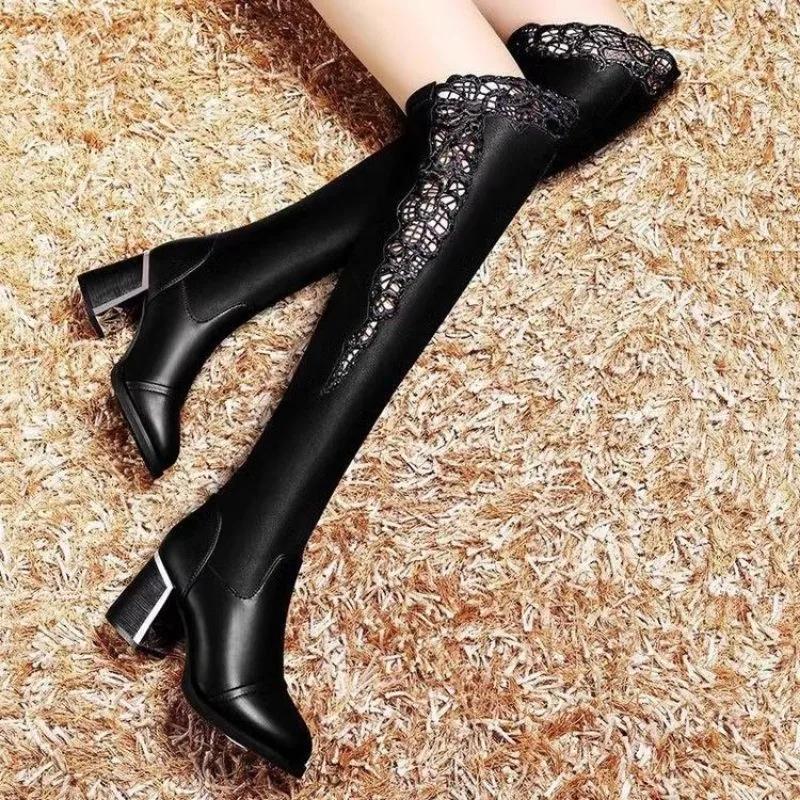 Thigh High Autumn Winter 2025 Above Over The Knee Shaft Shoes Woman On Offer New Waterproof Footwear Work Long Boots for Women