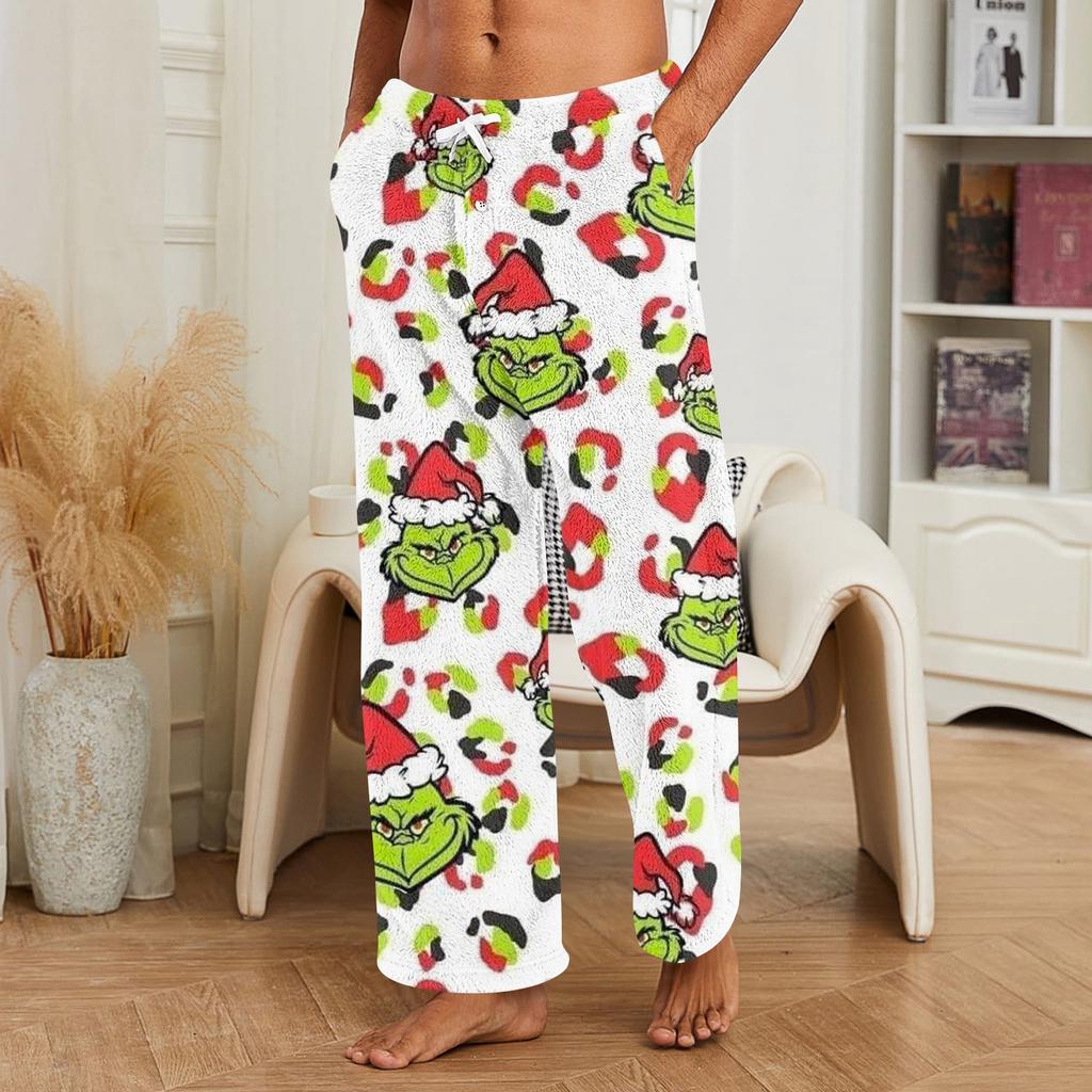 Men's Allover Printed Home Pants Sleeping Pajama Pants Long Pants Pajama Pants