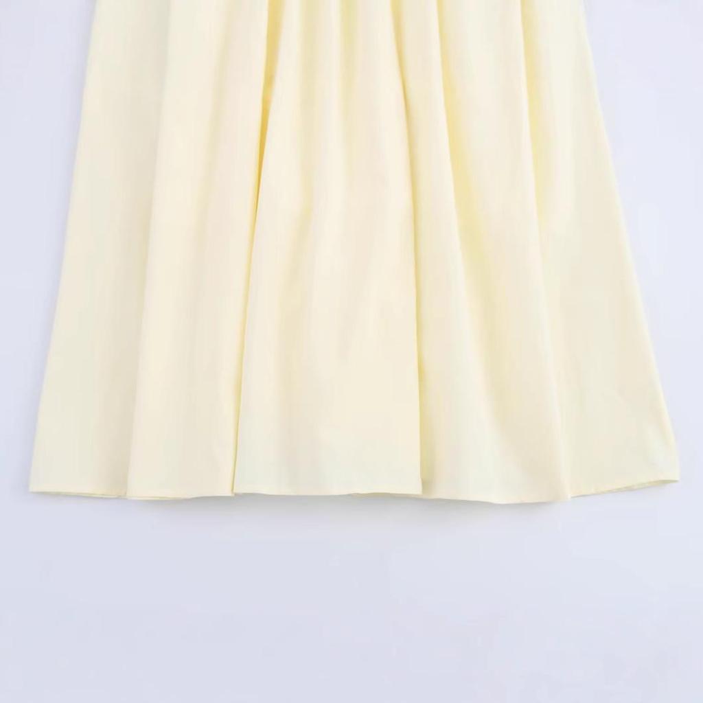 Spring 2025 Women's Fashion: European & American Style Smocked Waist Midi Skirt