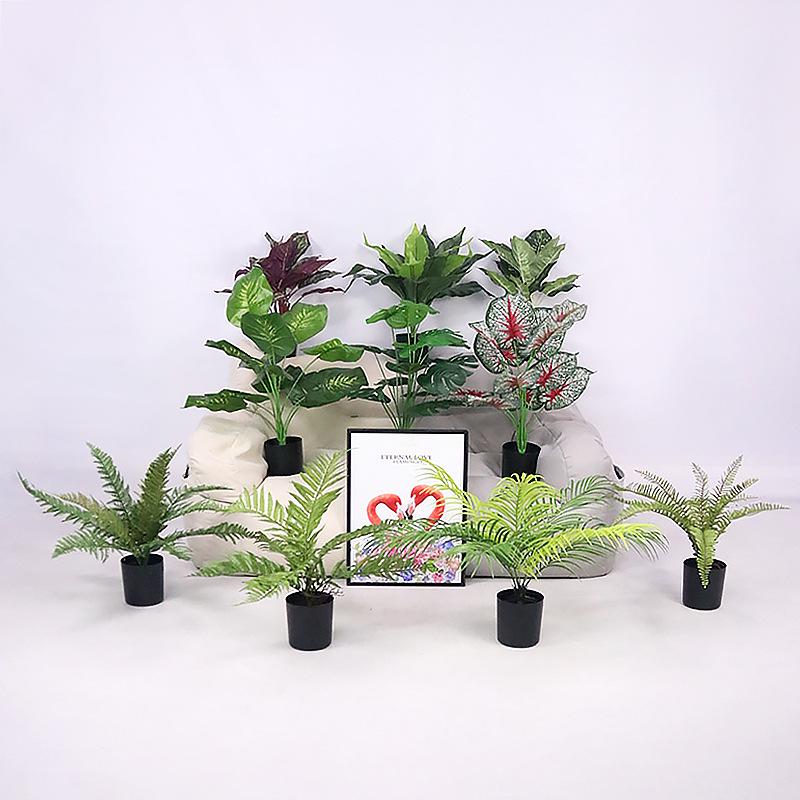 Potted Turtle Back Bonsai: Faux Floor Plant Decoration - Small Green Simulation Ornaments for Living Room