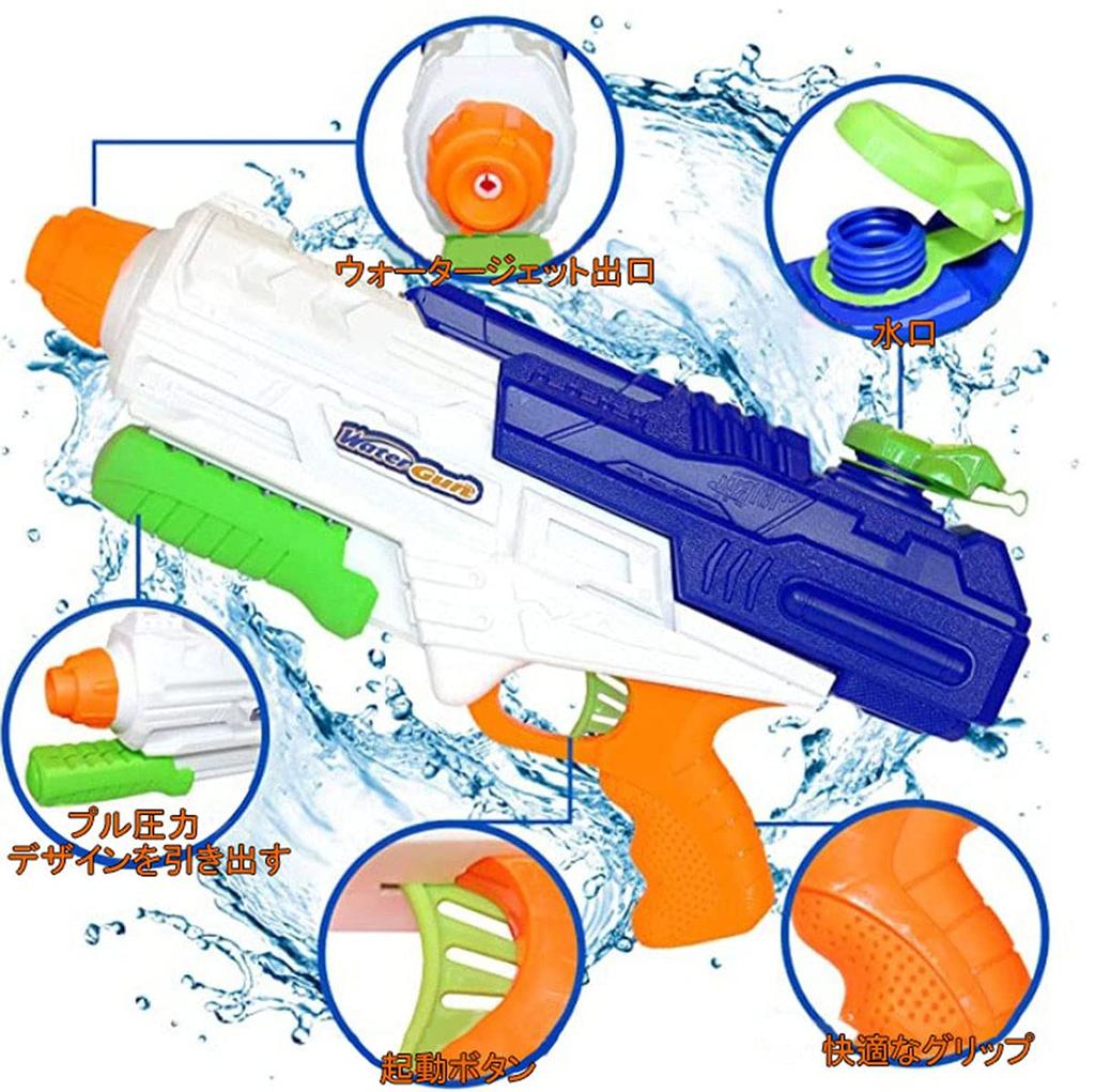 Ousaliyea Water Gun Set of 2, Pressurized Water Pistol Large Capacity 1250cc Super Strong Flying Distance 10-12m Water Gun Suitable for Kids and