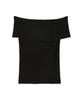 FRAY Slit Knit Black I.D. Women's 2-Way Off-the-Shoulder FWNT252138,