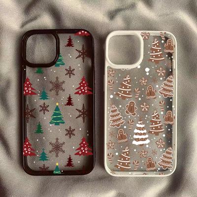 Чехол для телефона Christmas Tree Snowman для iPhone 16 15 Pro Max Plus 14 13 12 11 Mini XR X XS Max 7 8 Plus SE2 противоударный прозрачный чехол