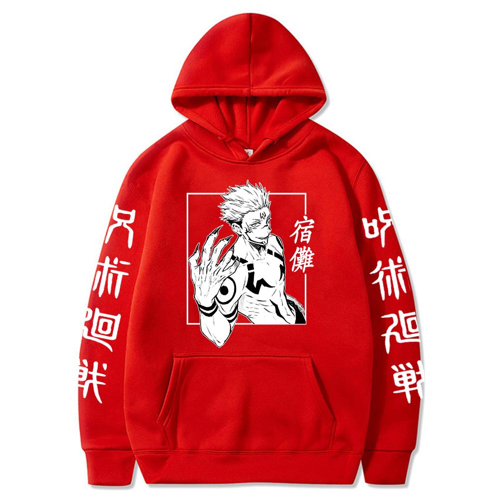 Jujutsu Kaisen Anime Sukuna Graphic Printed Hoodies Vintage Oversized Hooded Casual Long Sleeves Hoodie Men Women Clothes