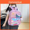 Trendy Cool Kids Backpack With Animal Pattern And Colorful Stitching For Grade 1-2