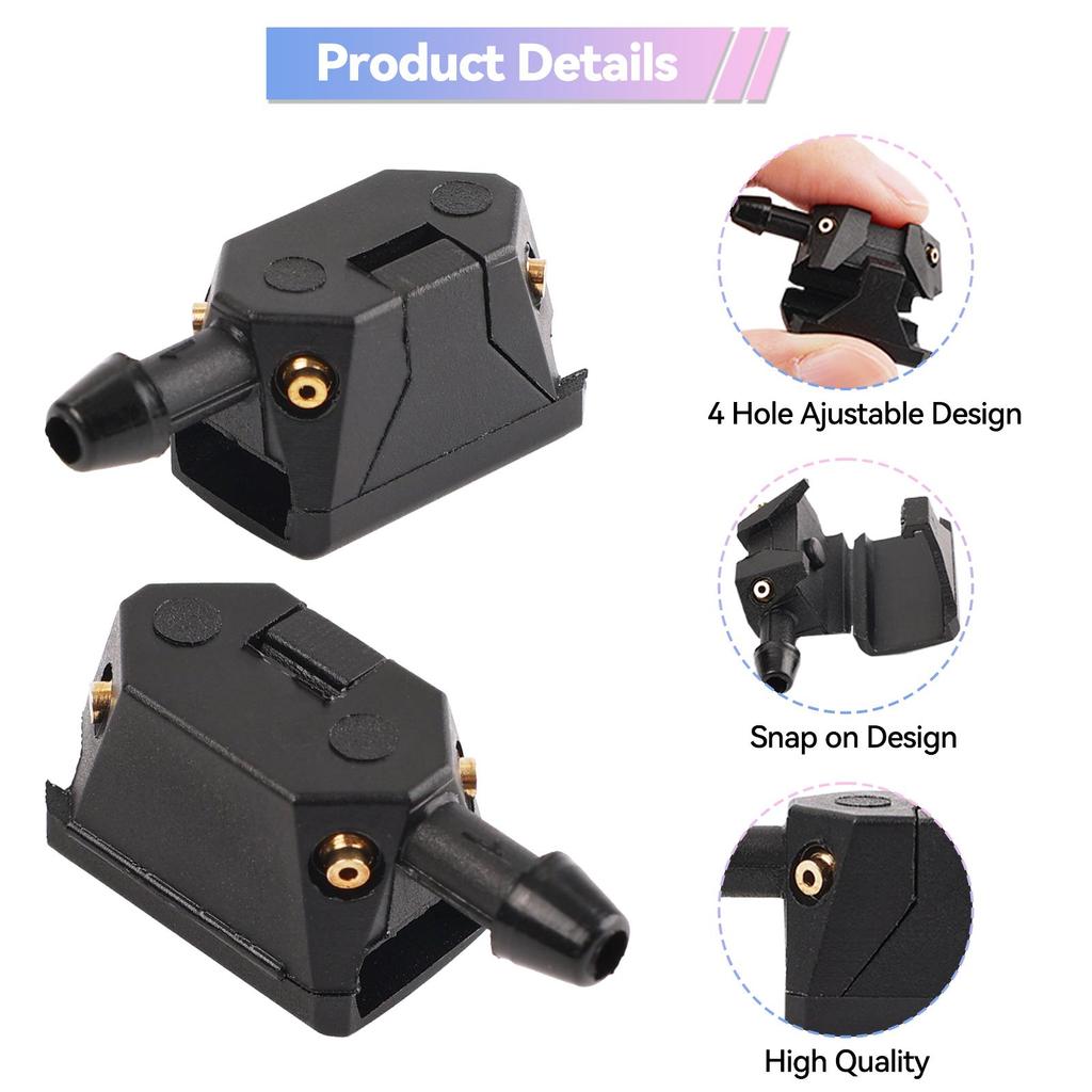 2 шт. универсальные насадки для омывателя ветрового стекла автомобиля, форсунки для распыления воды, установленные на рычаге 8 мм, 9 мм, регулируемое 4-стороннее обновление