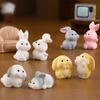 Мини-модель кролика из смолы своими руками, милый кролик, миниатюра, 8 стилей, украшения для двора в виде кролика