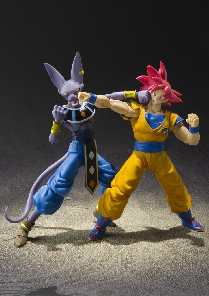 Bandai Фигурка DBZ Сон Гоку Супер Сайян Бог Красные Волосы SH Figuarts 14см 4549660175643 - - -