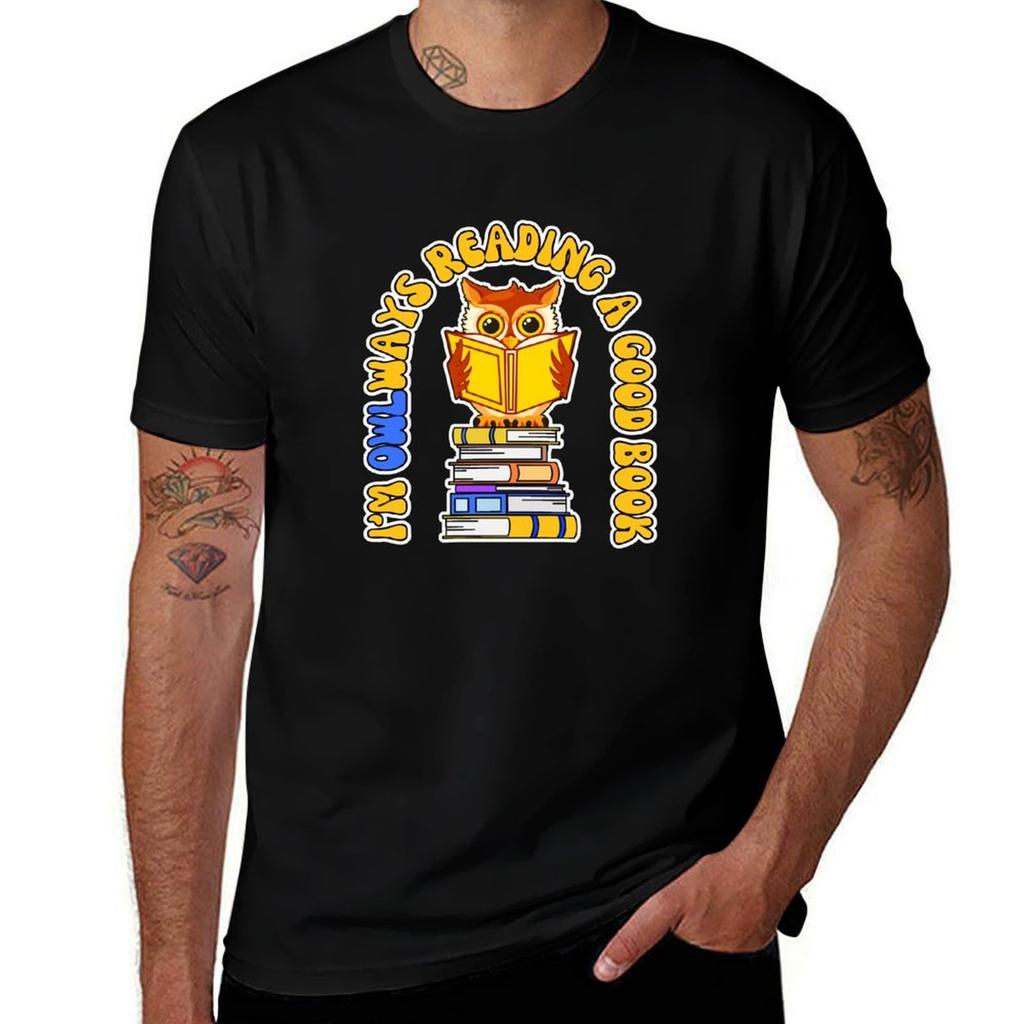 Owl Reading TShirt Casual Loose Daily Wear TShirt