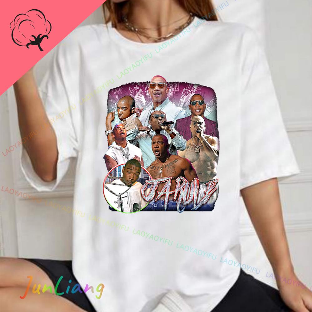 Ja Rule Mens Clothing Retro Rap Singer Mens Shirts Graphic Tee Unisex 100 Cotton Fans Gift Harajuku Y2k Clothes Shirt Tshirts