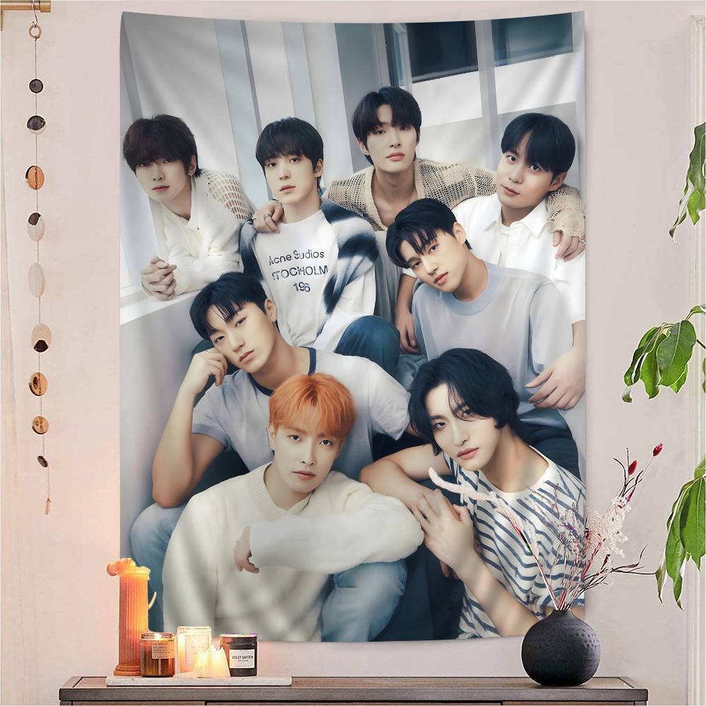 AATEEZ KPOP Tapestry Art Printing Japanese Wall Tapestry Anime Wall Hanging Home Decor