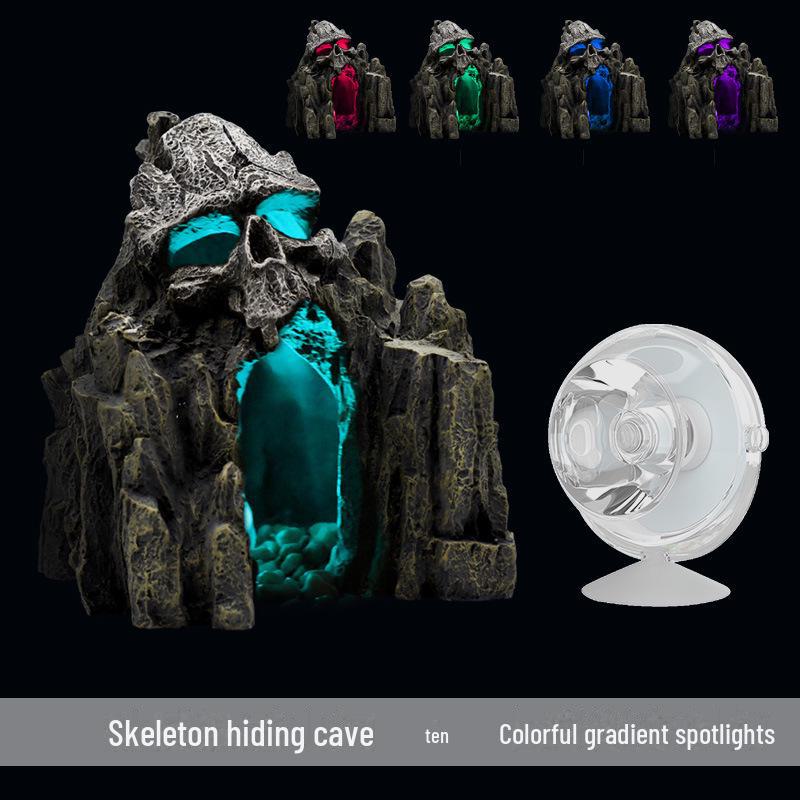 Ландшафт для аквариума и рептилий: Декор Скала, Пещера и Укрытие - Смола Череп и Человеческое Лицо