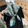 New Luxury Brand 90*90cm Silk Satin Square Scarf Women Hijab Bandana Headband Ladies Shawls Bag Wrap Muffler Neckerchief Foulard