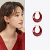 Серебряная игла Красные геометрические серьги-гвоздики Ankara женские корейский ins модный дизайн серьги высококачественные изысканные серьги