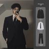 Men's High-End Suit Jacket with Shoulder Pads - Student Uniform for Graduation