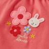 MIKI HOUSE Shortall Short Floral Rabbit Made in Clothes for Romper, Sleeves, 3/4 Length, Print, Print, Japan, Baby/Kids Girls, 70cm, Pink, 42-1304-385
