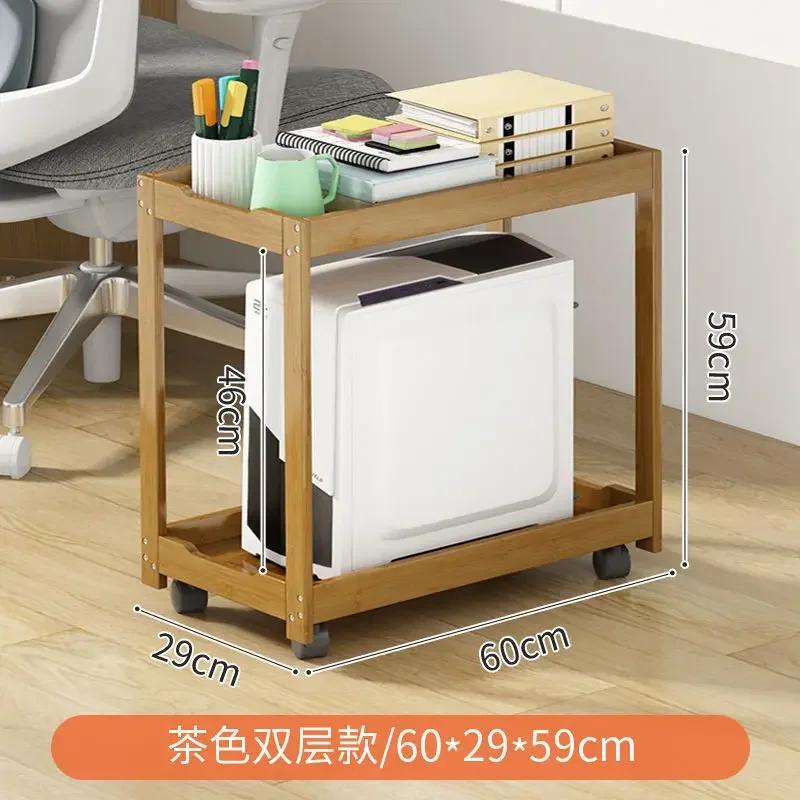 Настольный компьютерный шкаф из цельного дерева: Прочная полка шасси с охлаждающим съемным основанием Эффективная многофункциональная организация