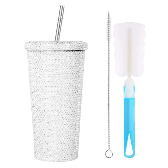 Блестящий стакан с кисточкой, стразами, заклепками, стакан из нержавеющей стали, термокружка, игристая термокружка, подарки на день рождения для мамы и жены